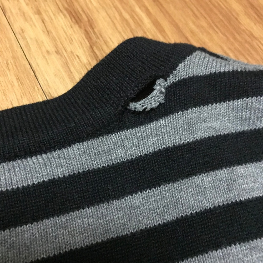 Gianni Bini Grey & Purple Striped Cardigan Sweater - Picture 8 of 8